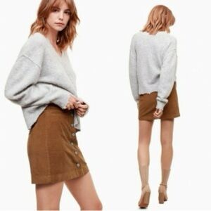 Aritzia - karmen button up corduroy skirt